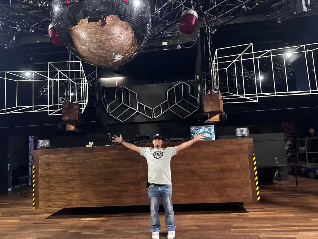 Tyler before the night begins in Stereo club
