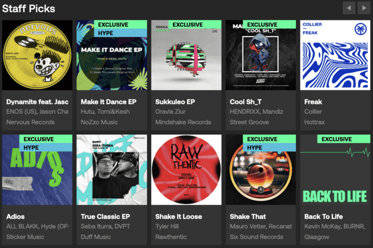Album covers as Beatport Staff Picks for Tech House